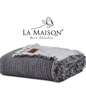 Муслінове покривало La Maison 230×240 Selin Antrasit – Ekru Муслінове покривало La Maison 230×240 Selin Antrasit – Ekru