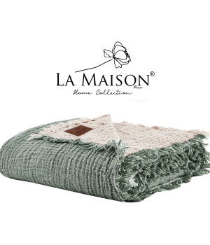 Муслінове покривало La Maison 230×240 Selin Yesil – Bej Муслінове покривало La Maison 230×240 Selin Yesil – Bej