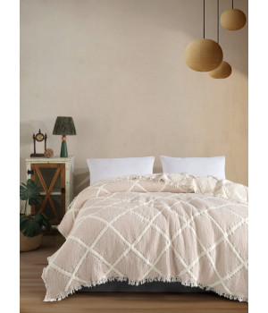 Муслінове покривало Moss Ivory Muslin 230 х 250 см. Bej Муслінове покривало Moss Ivory Muslin 230 х 250 см. Bej