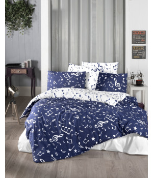 Постільна білизна First Choice Ranforce 200 х 220 см Major Navy Blue Постільна білизна First Choice Ranforce 200 х 220 см Major Navy Blue